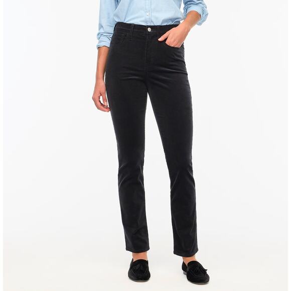 J.Crew Petite Corduroy Full Length Essential Straight Pant Black US 29 P NWT - Picture 1 of 12